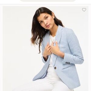 J.Crew light blue herringbone blazer, linen/cotton size 6 R , NWT, never worn.